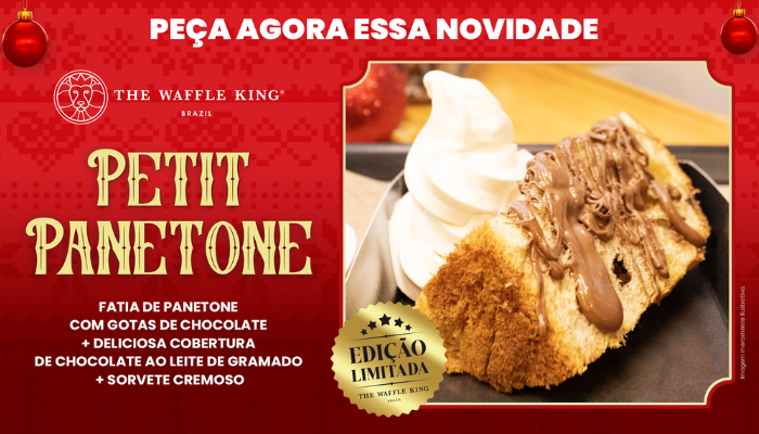 No clima de Natal em pleno verão, The Waffle King lança Panetone com sorvete